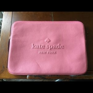 14” pink leather Kate Spade laptop case (like new)